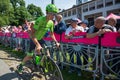 MuggiÃÂ², Italy May 26, 2016; Davide Formolo, team Cannondale, meet the fans before the start of the stage